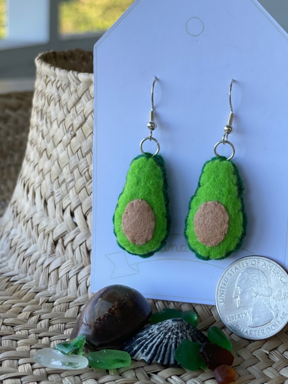 Felt Avocado Earrings